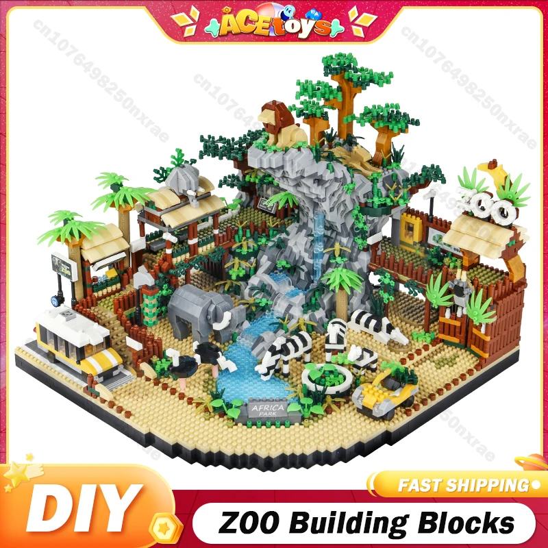 

DIY ZOO Building Blocks 4800+PCS Desert Park Mini Bricks Animals Model Assemble Parent Child Interactive Gifts for Kids NO BOX