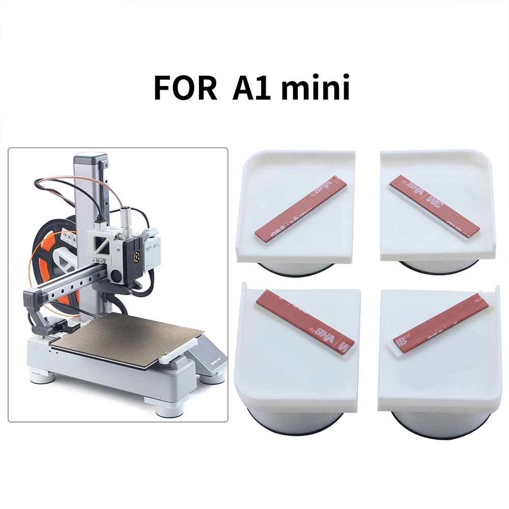 ملحقات الطابعة ثلاثية الأبعاد: وسادات قدم مطورة مضادة للانزلاق ومضادة للاهتزاز وتقليل الضوضاء لـ Bambu Lab A1 Mini #5