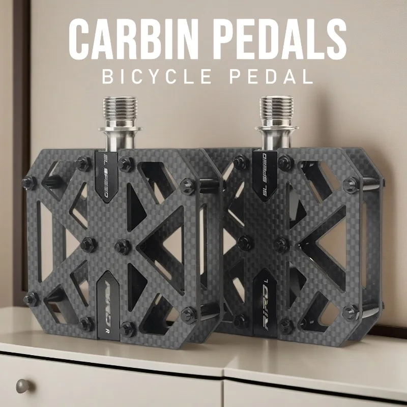 

Карбоновые педали RIRO mtb, 3 подшипника, легкая педаль, велосипедные плоские педали из углеродного волокна, противоскользящие для горного складного велосипеда Mountian