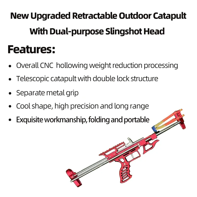 Full Set New Upgraded Retractable Outdoor Catapult with Dual-purpose Slingshot Head view 2