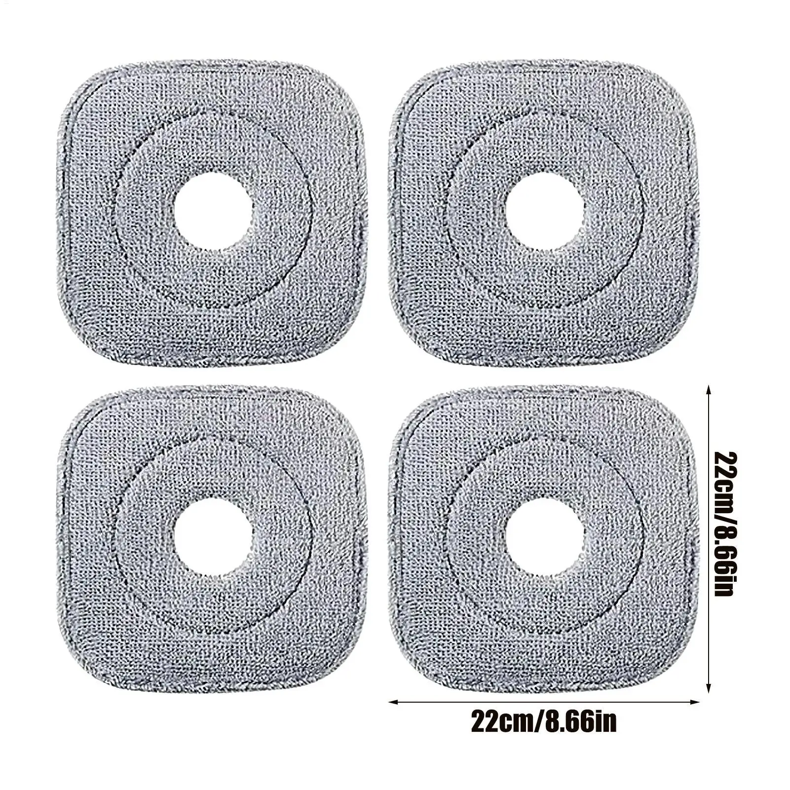 Moppkopf, 4-teilig, Mikrofaser-Nachfüllungen, quadratisches Bürsten-Peeling-Pad für nasses und trockenes, tiefreinigendes Hartholzbodenpflege, Küche, Badezimmer, Zimmer