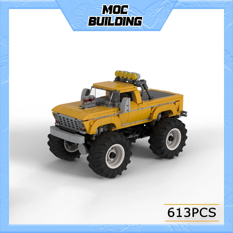 

613pcs Technology MOC 1979 F250 Monster Truck Car Building Block Vehicle Toys Assemble Bricks Set for Kid MOC-130006