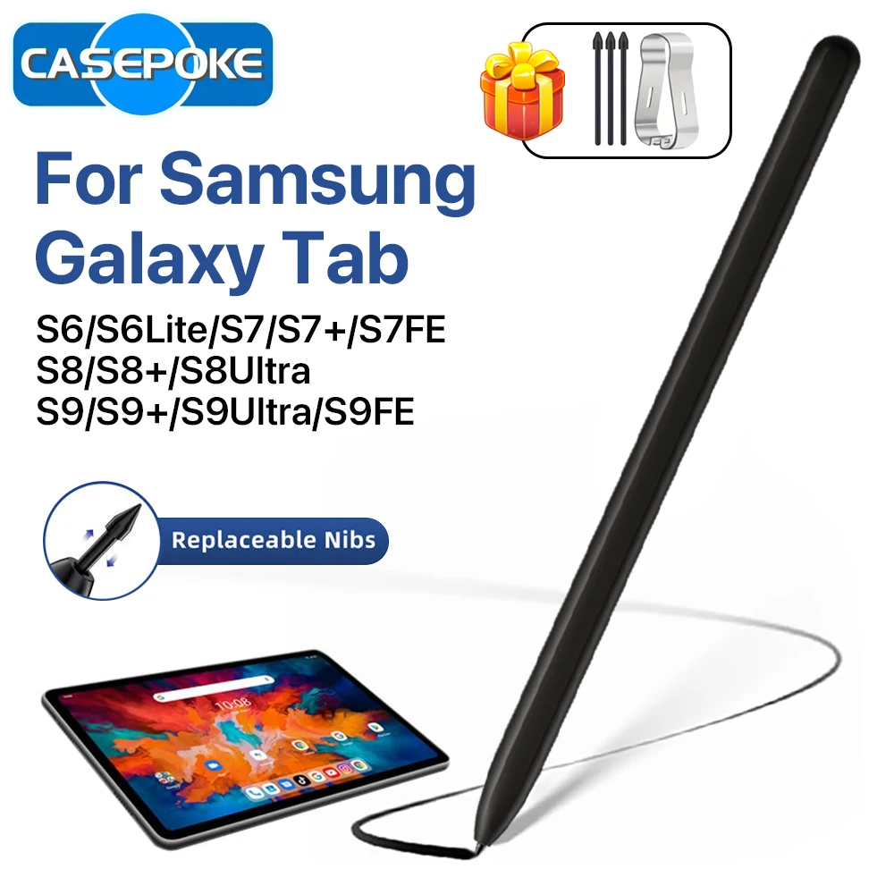 

2025 S Pen For Samsung Galaxy Tab S8 S9 S9FE S7 FE S6 Lite S7+ S8+ Stylus Pen With Nibs Tablet Touch Pencil with Palm Rejection