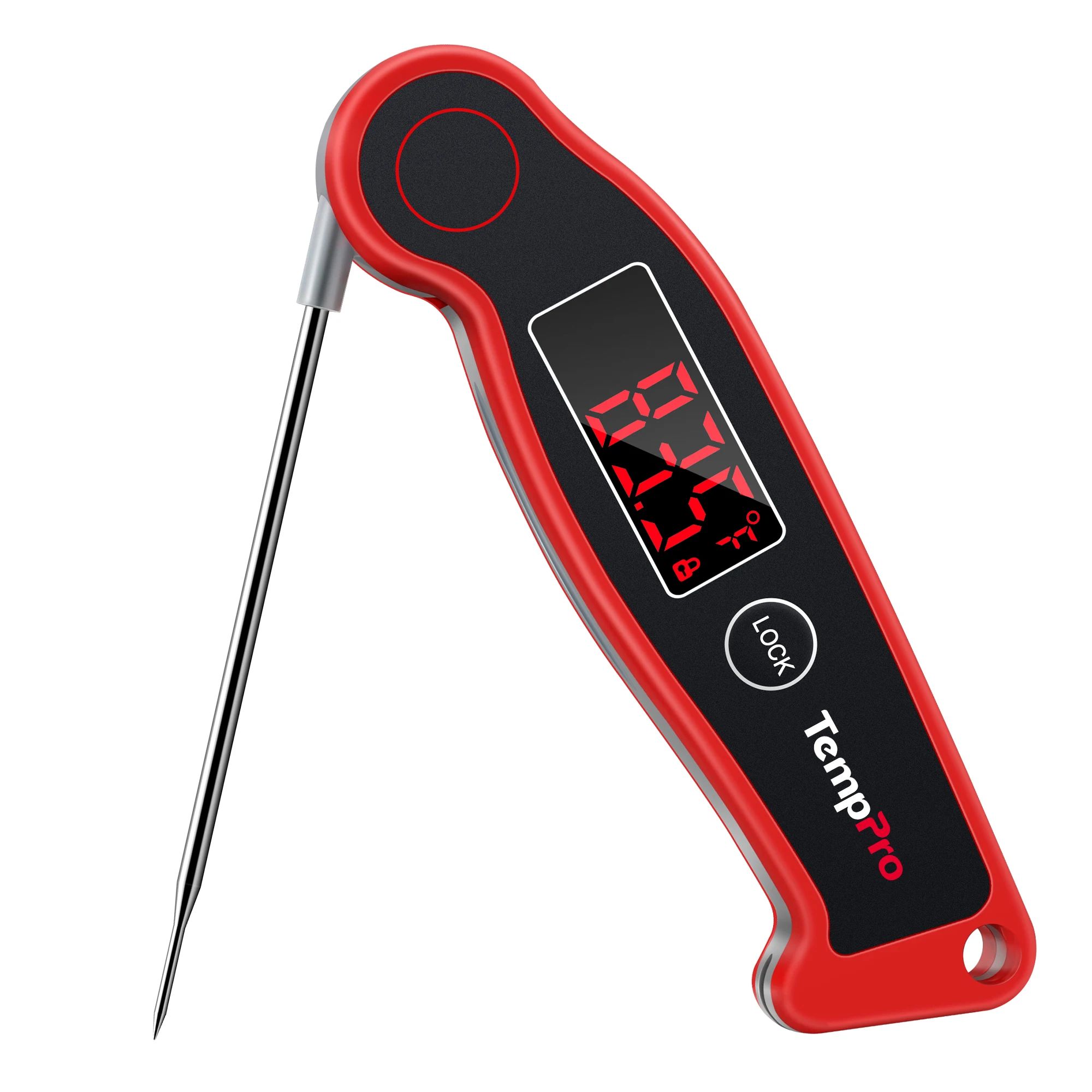 TempPro TP-19 Fast Reading Waterproof LED Display Antimicrobial Meat Thermometer Digital BBQ Thermometer With Backlight
