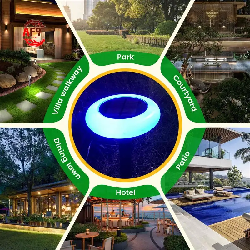 AF90-Solar Outdoor Lights Flying Saucer Lights Round Lights Outdoor Landscape Spotlights Garden Decorative Lawn Lights