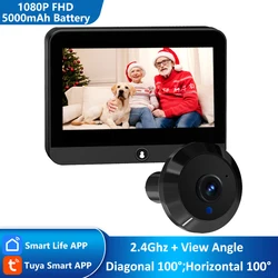 Mini 1080P Tuya Smart Life APP Remote Control Home Digital Viewer Peephole Door Eye WiFi No Red Exposure Night Vision Camera