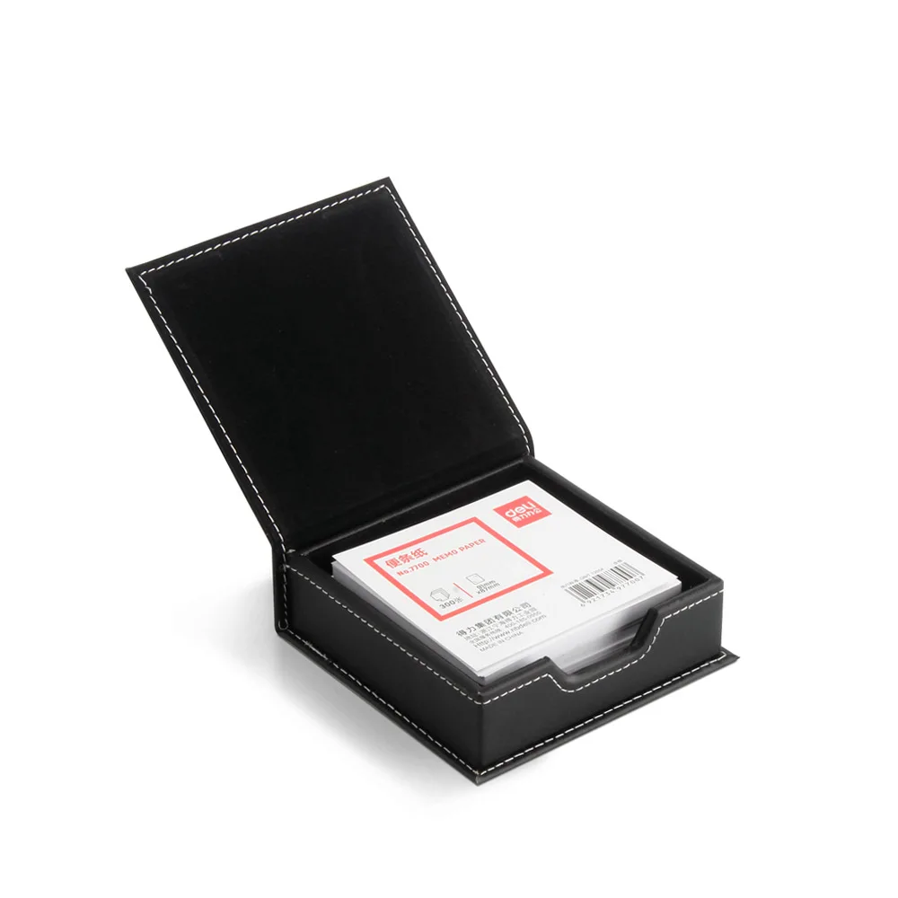 Business Leather Desktop Sticky Notes Storage Box Sticky Note Box Creative Change Key Business Card Storage Box Office Supplies