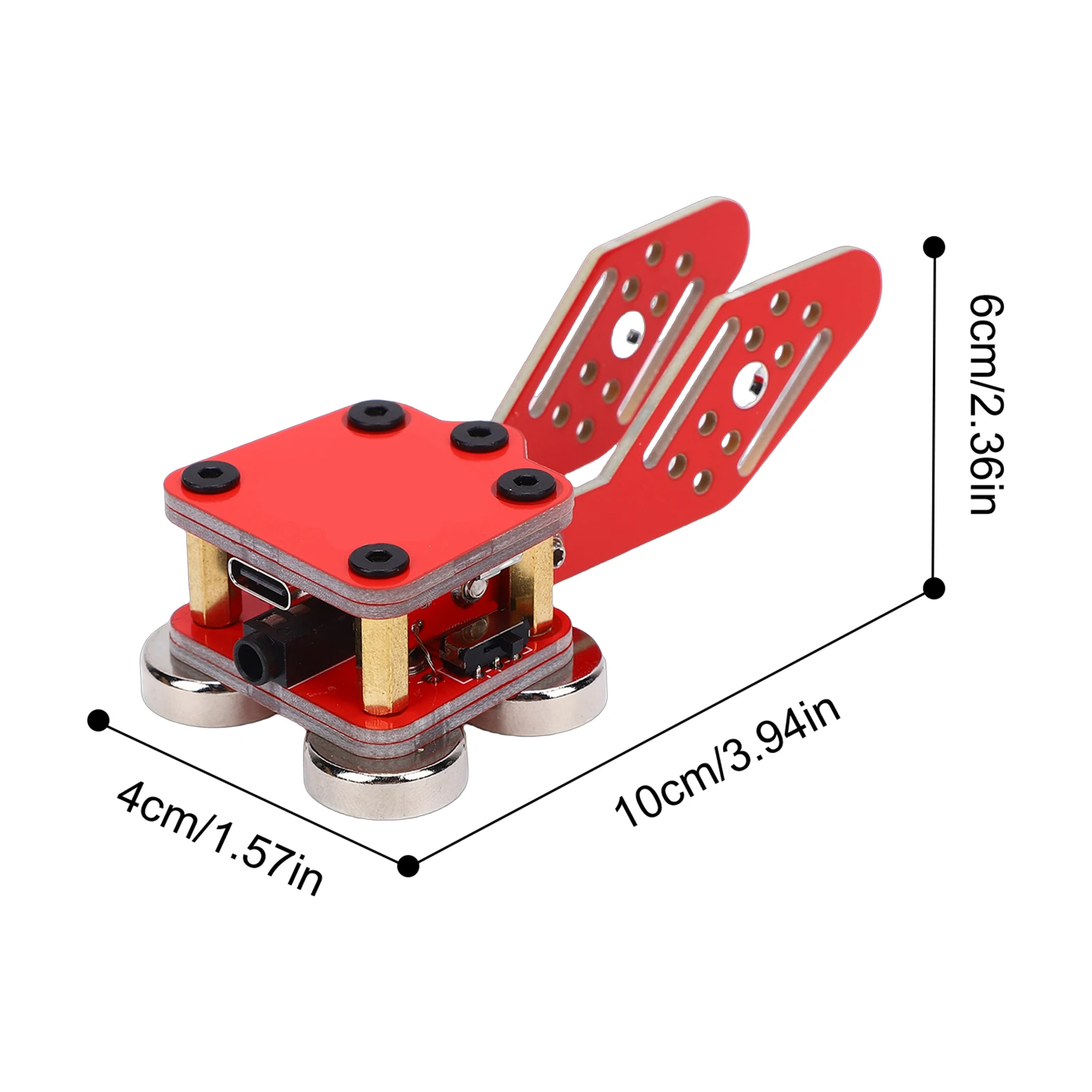 CW Keyer Automatic Trainer, PCB Double Paddle Morse Code Key with Magnetic Base, 3.5mm Sound Jack, Type-C Interface