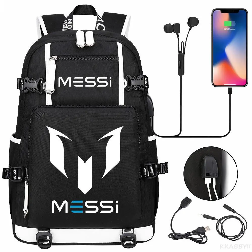 Messi zaino capacità mimetica zaini per Laptop USB impermeabile multifunzionale viaggi d\'affari Mochila Infantil