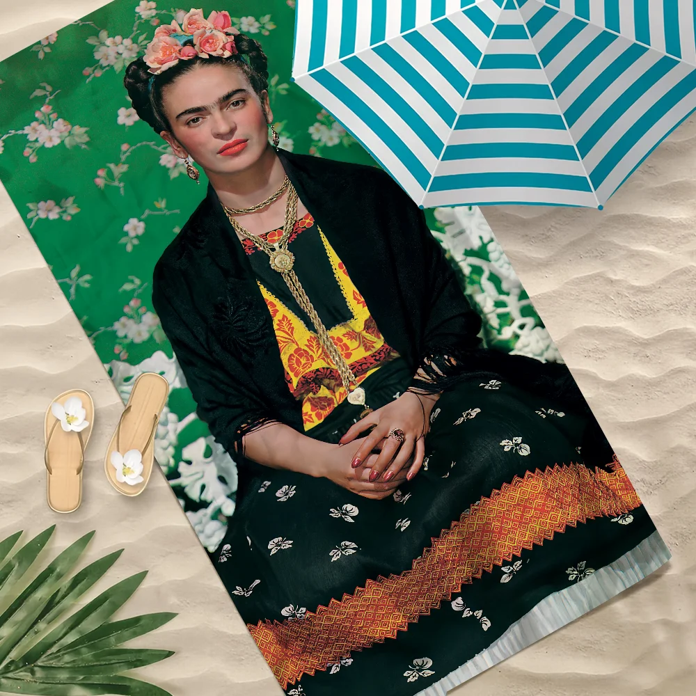 

F-frida art K-kahlo-o Полотенце Пляжное быстросохнущее мягкое полотенце для бассейна Подарок для путешествий Тренажерный зал Душ Кемпинг спорт