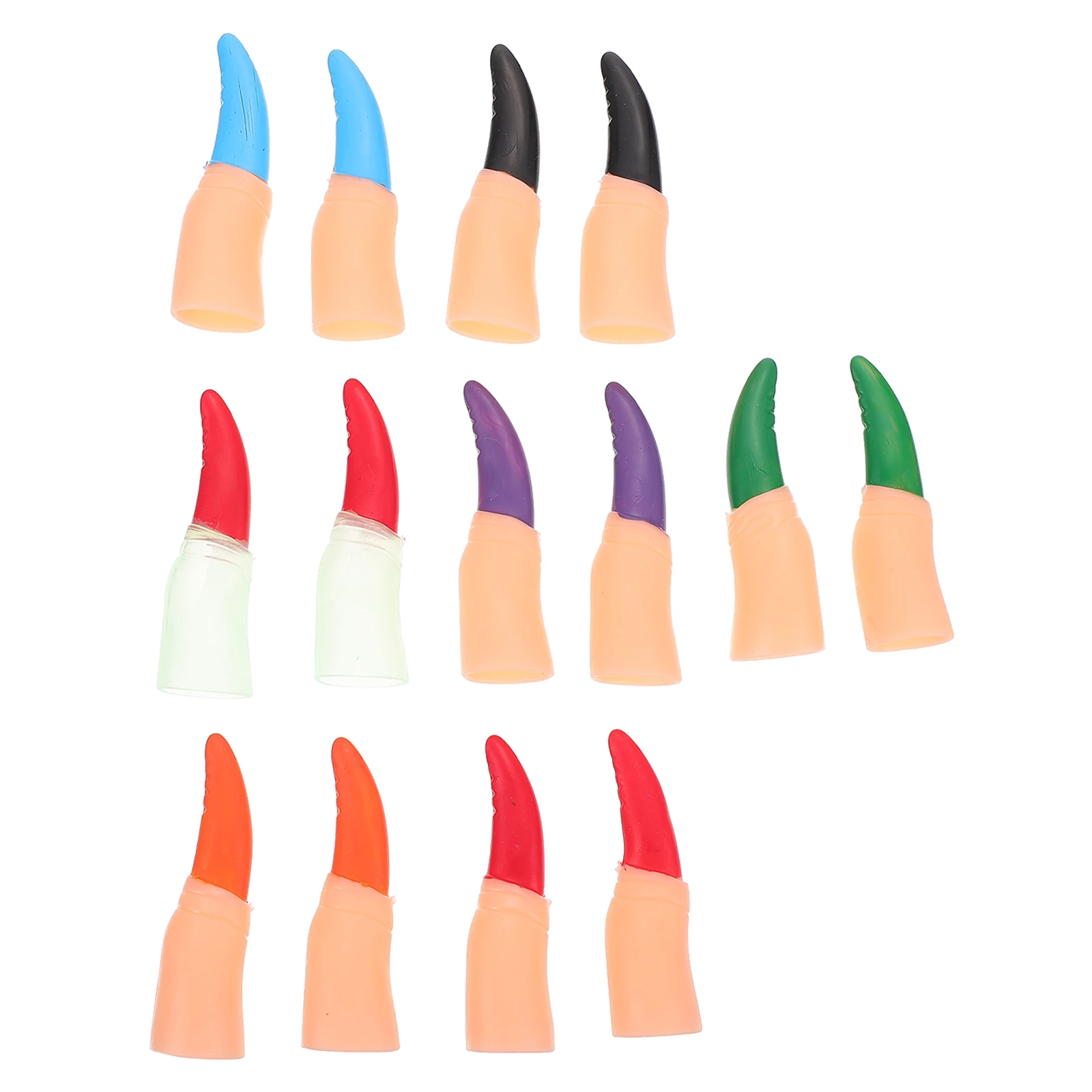 Dedos de bruxa para crianças, adereços de unhas falsas, unhas delicadas e requintadas de plástico para Halloween