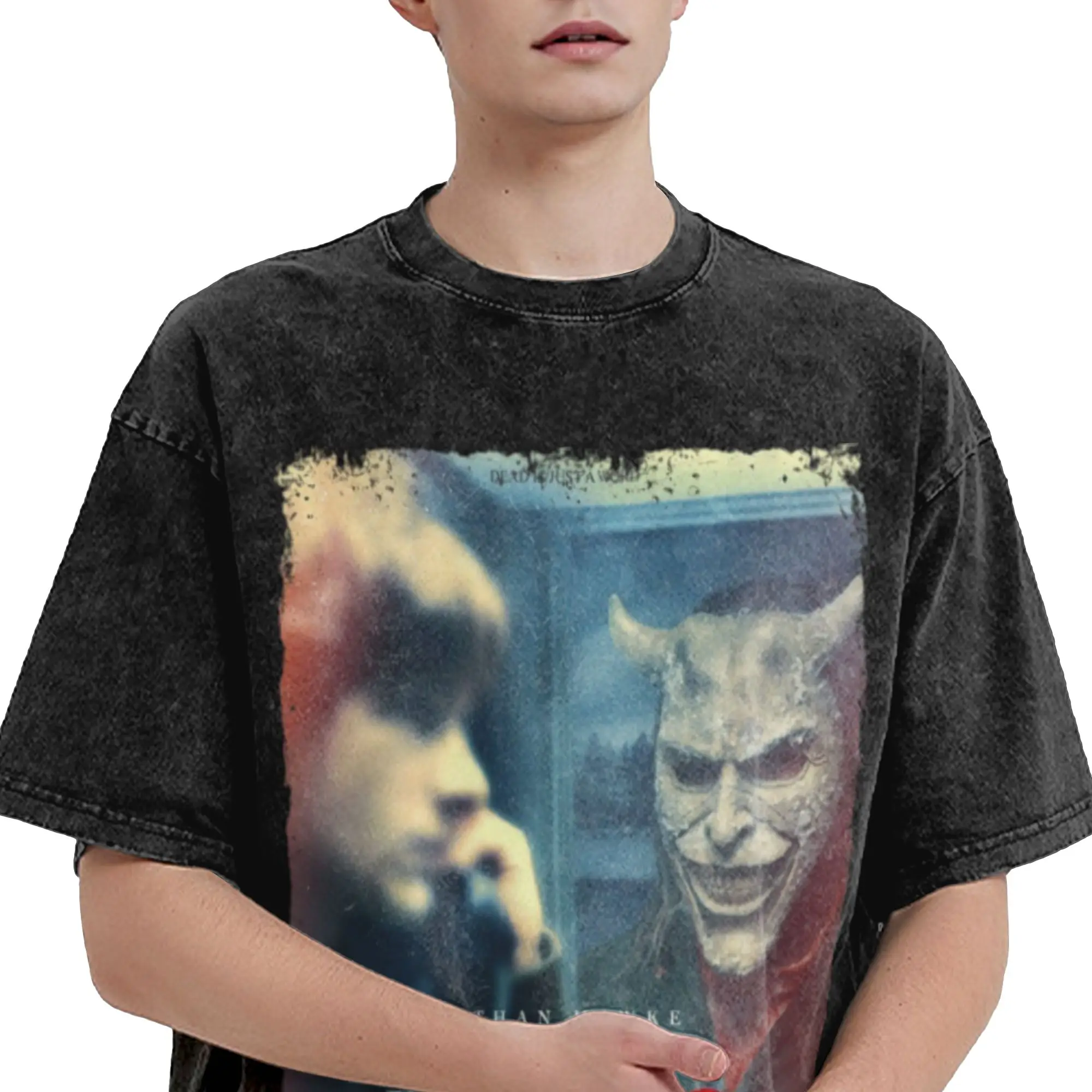 زوجين تي شيرت 2025 الهاتف الأسود 2 أفلام غسلها تي شيرت محب الصيف تي شيرت الشارع الشهير تصميم ملابس علوية من القطن فكرة هدية #4