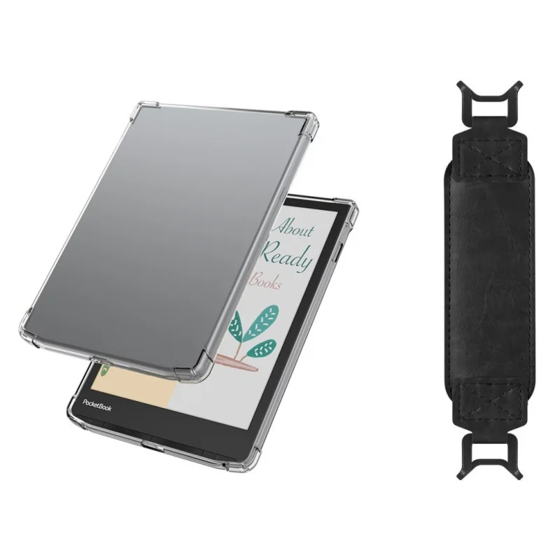 Étui avec support pour PocketBook InkPad couleur 7,8 pouces, 2/Pocketbook InkPad 4, housse en cuir PU avec dragonne, veille/réveil automatique  7