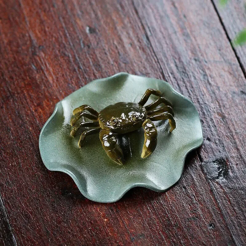 Creative Zisha Tea Pet Color Change Crab On Lotus Yixing Purple Clay Tea Play
