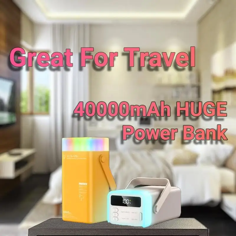 

40000mAh Fluorite Series Power Bank – 20W+22.5W Fast Charging, Outdoor Colorful Design for Road Trips