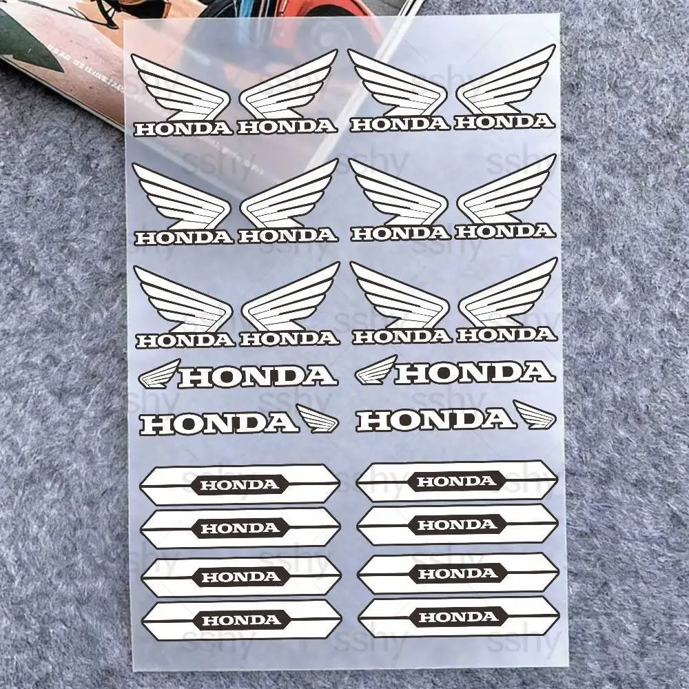 

For Honda 18 colors Motorcycle Reflective Stickers Waterproof Decals for Helmet Scooter Fuel Tank Toolbox Racing