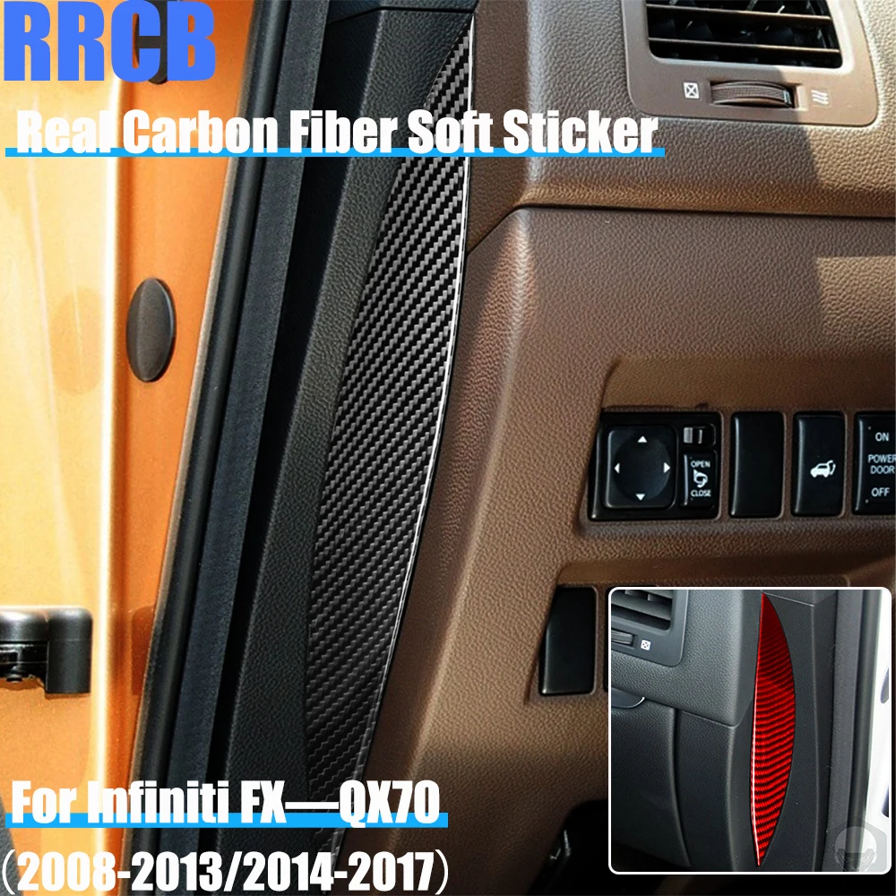 

Real Carbon Fiber Car Accessories Dashboard Side Panel Cover Soft Sticker For Infiniti FX35 FX37 FX50 2008-2013 QX70 2014-2017