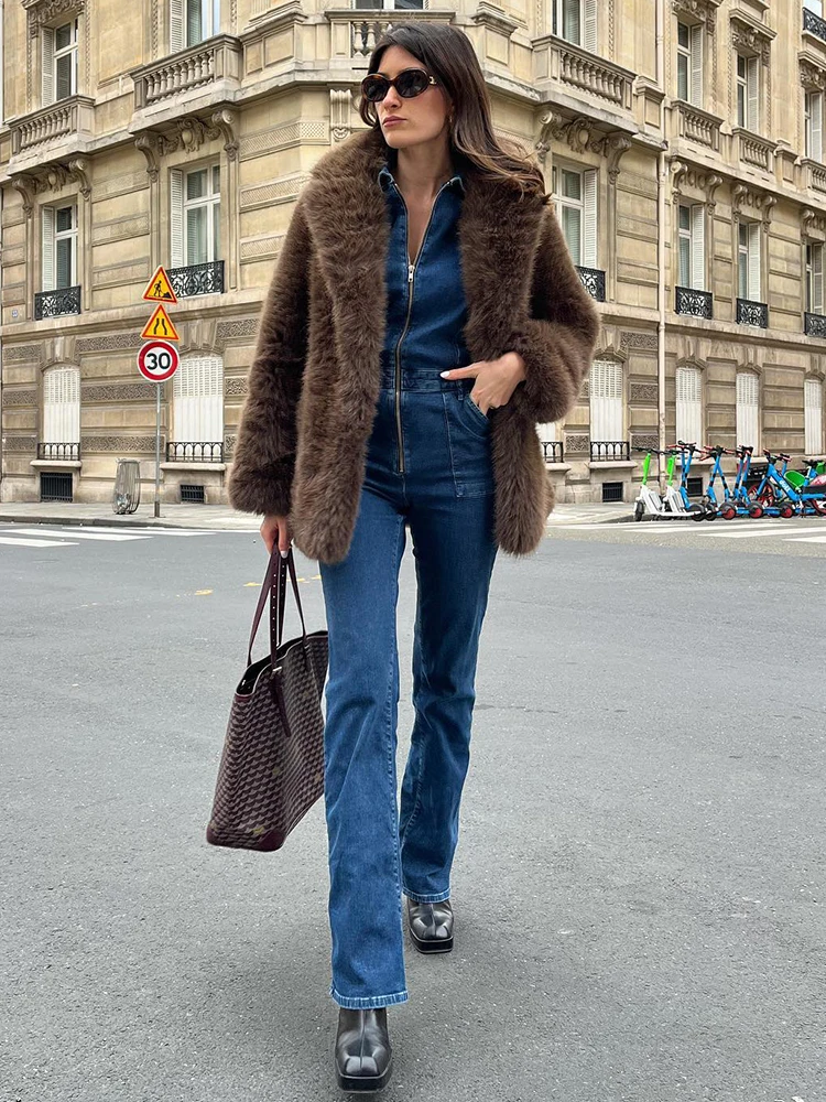 Abrigo de piel sintética peluda para mujer, chaqueta gruesa y cálida de marca de lujo a la moda, icónica, invierno, 2024