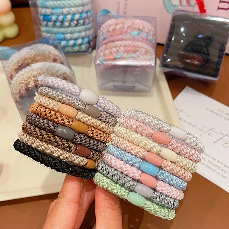 

8 girls' hair ties, colorful ponytail hairbands, highly elastic and durable hair ties that do not damage hair