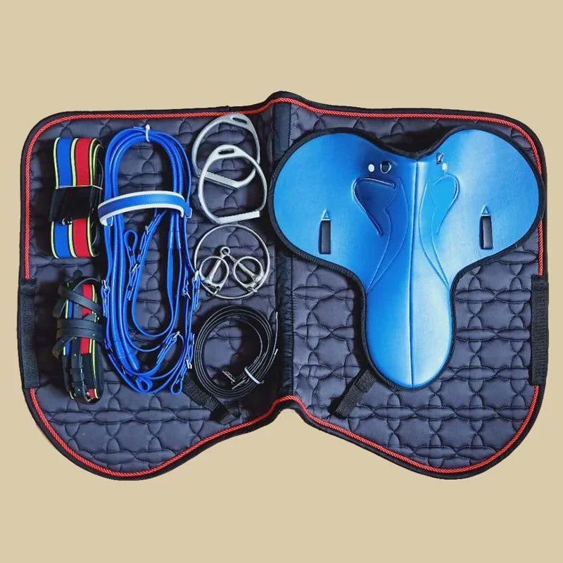 English Western Style Horse Riding Saddle Thickened Full Set Jockey Saddle for Racing Daily Exercise