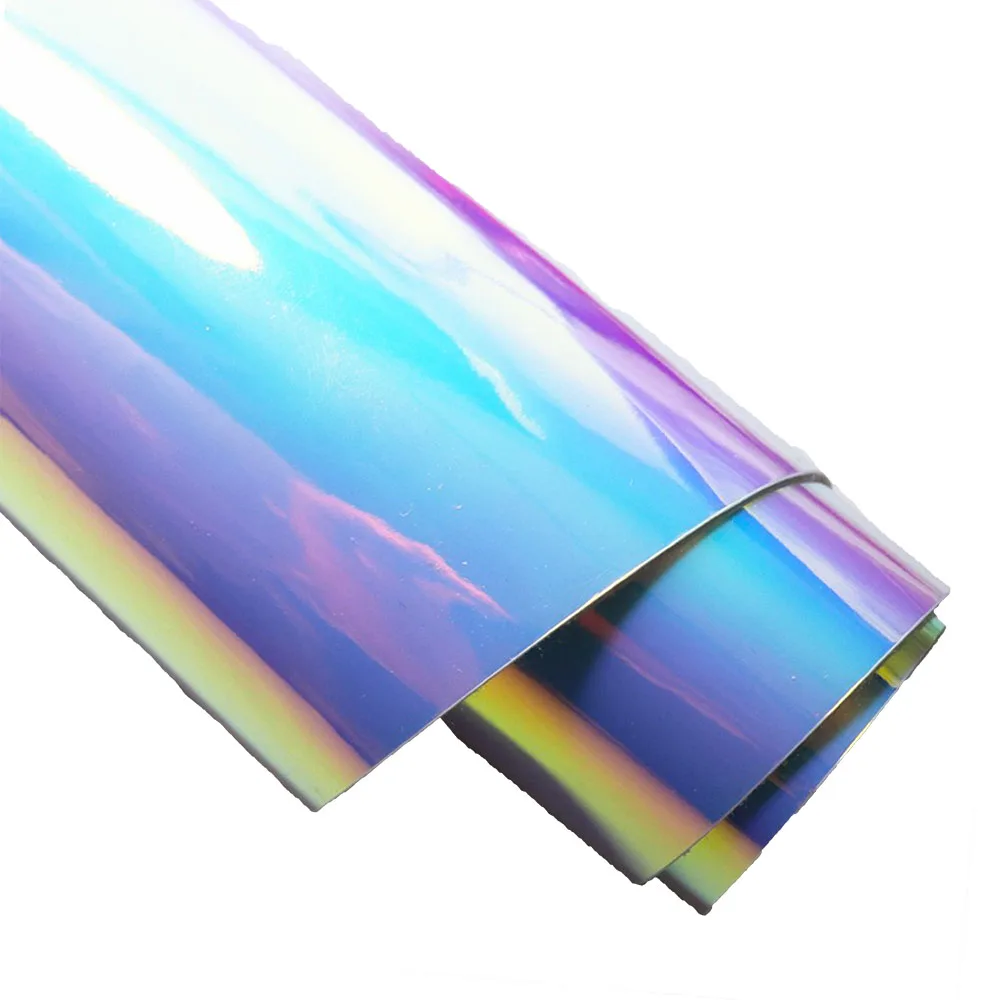 Iridescent Holographic Change Colour Faux Synthetic Leather 