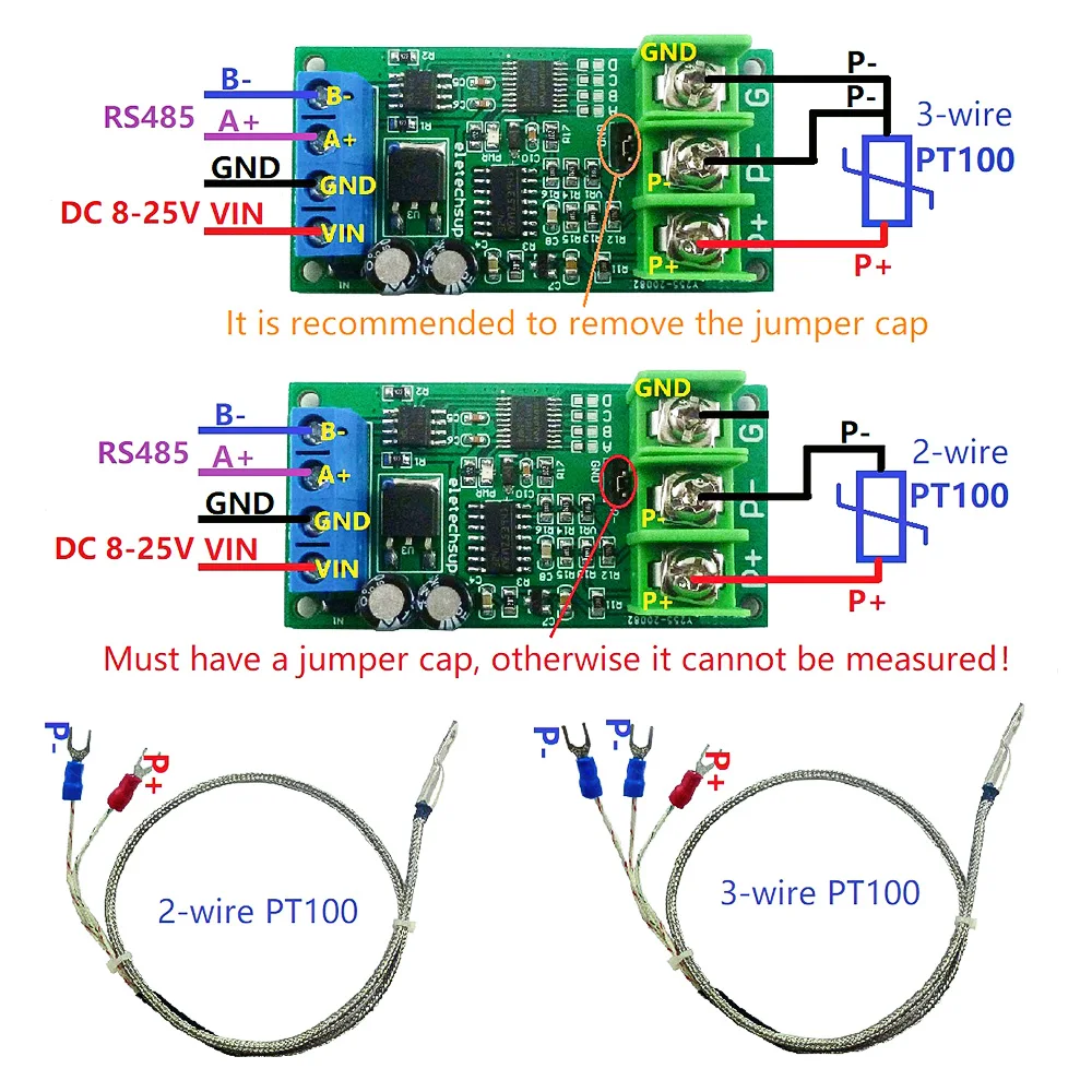 -20-400 Celsius PT100 Detector de temperatura termopar RTD Sensor Tester convertidor RS485 Modbus Rtu