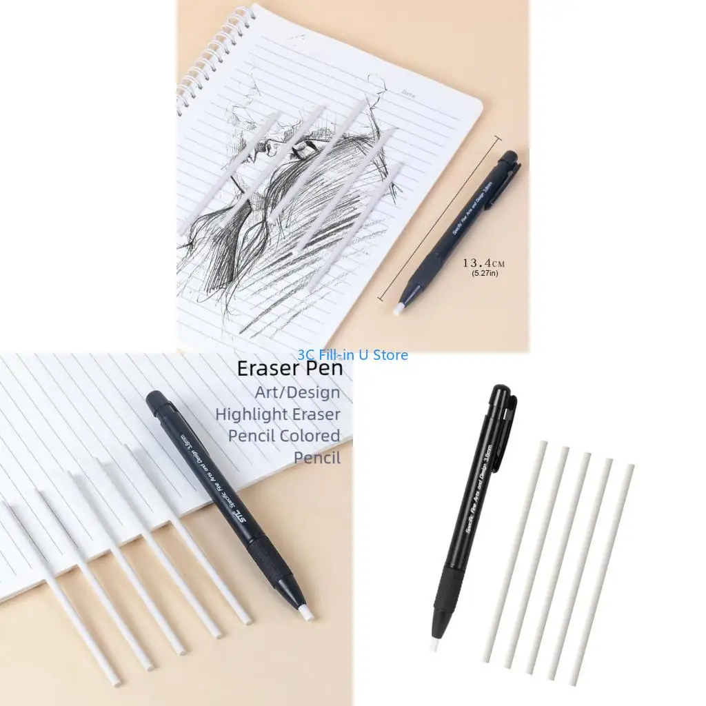G8TA Mechanical Eraser For Artists Students Includes 5 Refills 3.8mm Fine Point