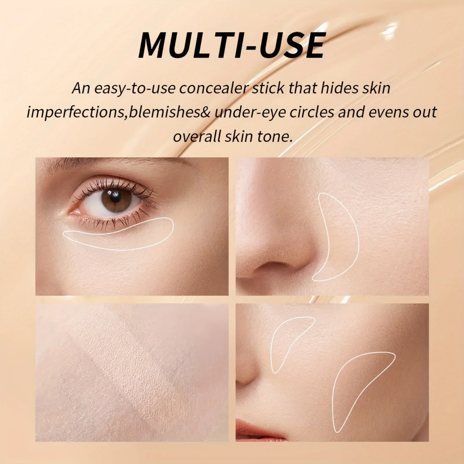 1 Stück langlebiger Augen-Concealer-Stift, feuchtigkeitsspendender, hautfarbener, korrigierender Concealer für alle Hauttypen