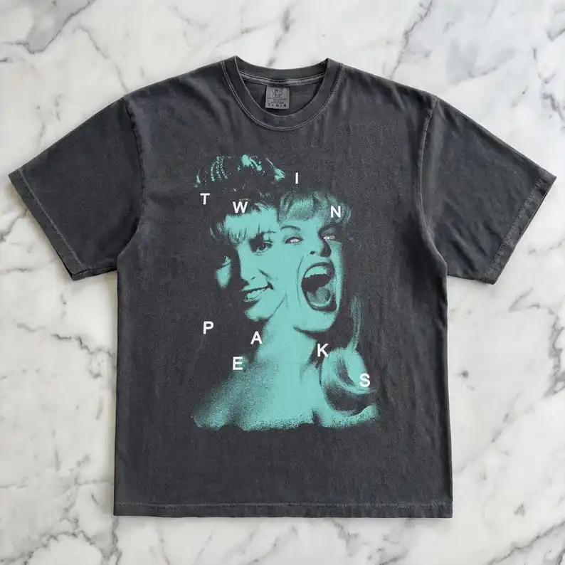 Vintage Y2k T Shirt Twin Peaks T Shirt Retro Print-T-Shirt Casual Loose Streetwear Print O Neck Streetwear Fans Gift Unisex