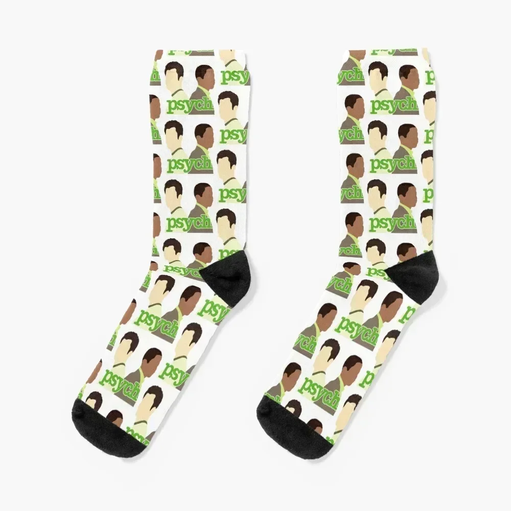 

Psych Logo With Shawn And Gus Socks cool Wholesale halloween Socks Women's Men's