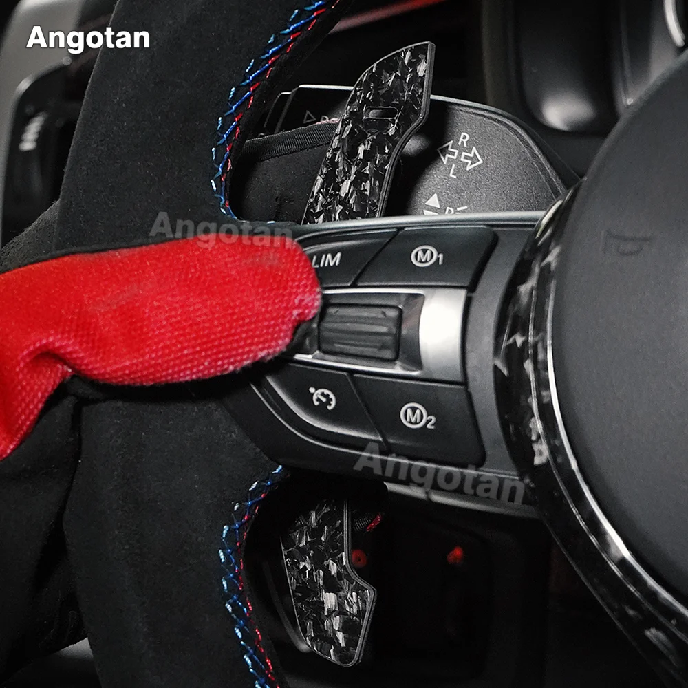 مزورة ألياف الكربون المغناطيسي مجداف شيفتر لسيارات Bmw F G سلسلة M3 F30 F36 F80 F90 I8 G80 G87 G30 عجلة القيادة مجداف تمديد
