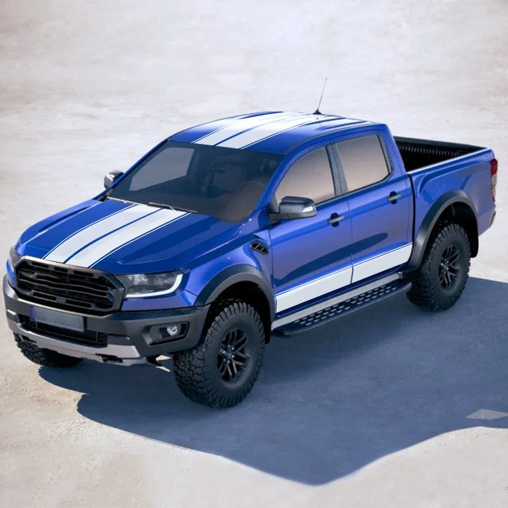 

Для Ford Ranger 2015 2016 2017 2018 виниловые автомобильные наклейки спортивные длинные наклейки капот боковая дверь крыша задняя дверь полоса графическая 5 шт.