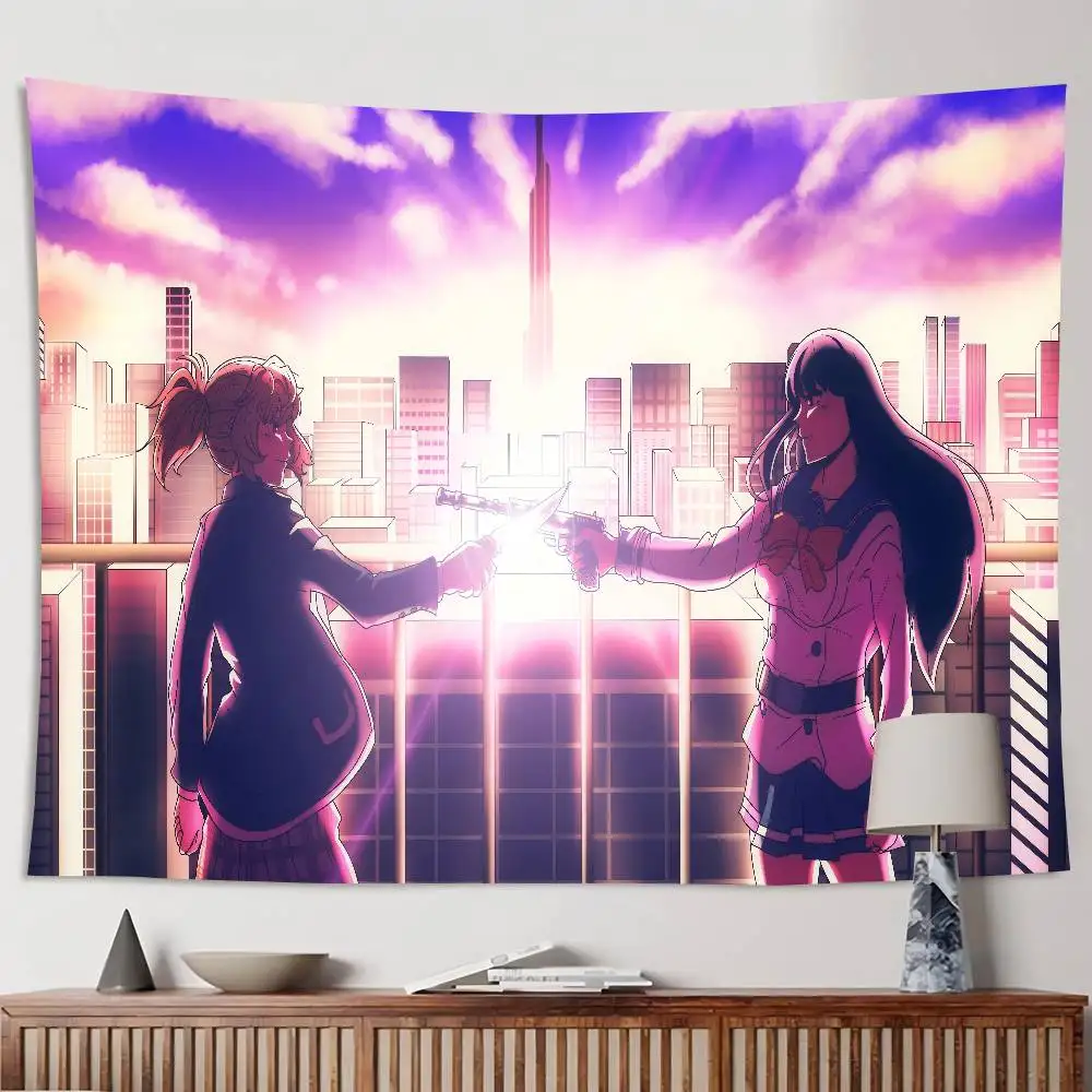 Sfondo di invasione Anime High-Rise per studio fotografico Ragazzi Baby Shower Sfondo fotografico per feste di buon compleanno