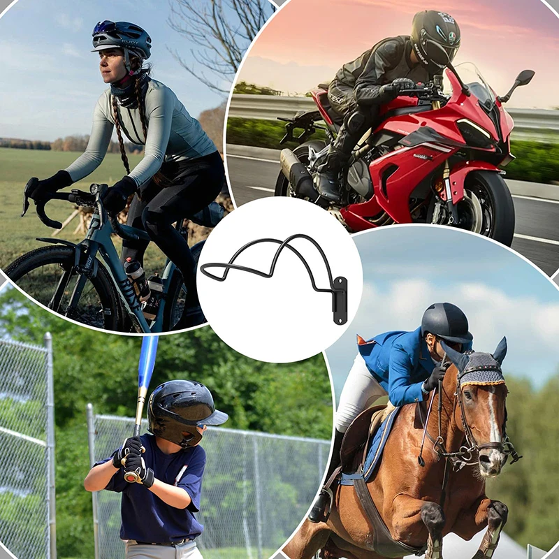 1 Pcs Wall-mounted Helmet Holder Hook Metal Hat Holder Storage And Display Rack For Equestrian Motorcycle And Rugby Helmets