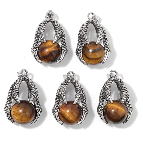 2 SZT. Naturalne Żółte Tygrysie Oko Kamienie Zawieszki Brązowo-Kawowe Kamienie Charmsy Do Wyrobu Biżuterii DIY Akcesoria do Naszyjników