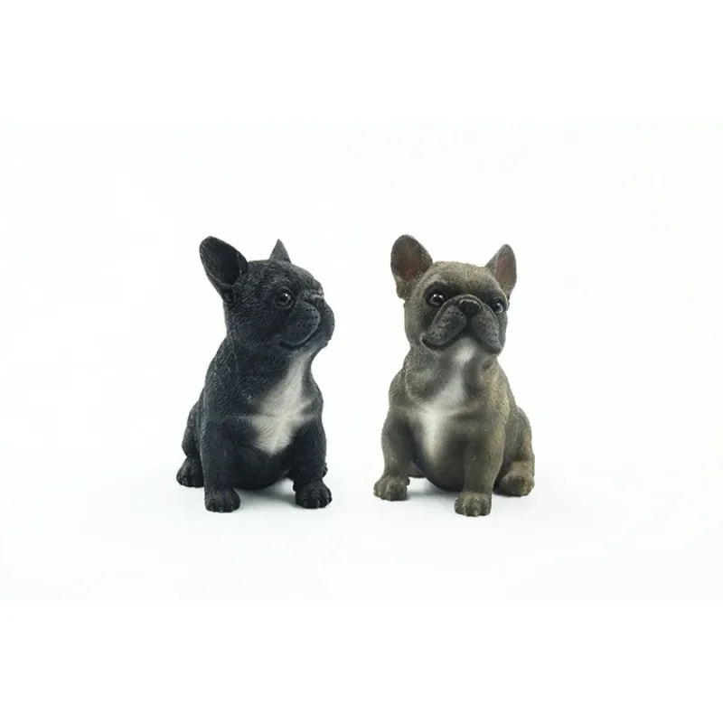 The new French Bulldog sitting small French bucket car ornament French bull simulation animal dog model