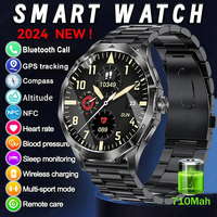 New Smart Watch Men For Huawei Xiaomi iOS 1.85 Inch HD Screen 710mAh 3ATM Waterproof GPS Sport Tracker Bluetooth Call Smartwatch