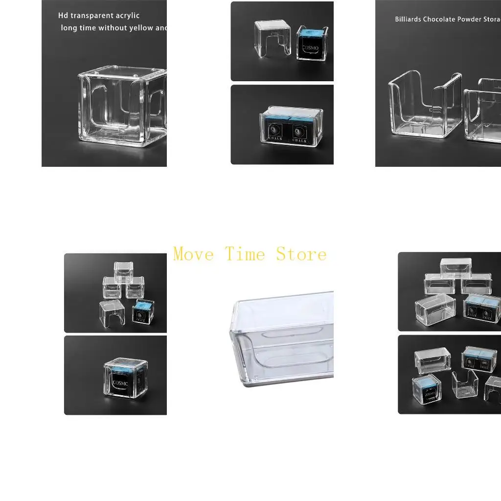 

92ME коробка для хранения бильярдного мела портативная акриловая коробка для порошка бильярдного мела прозрачная защитная для