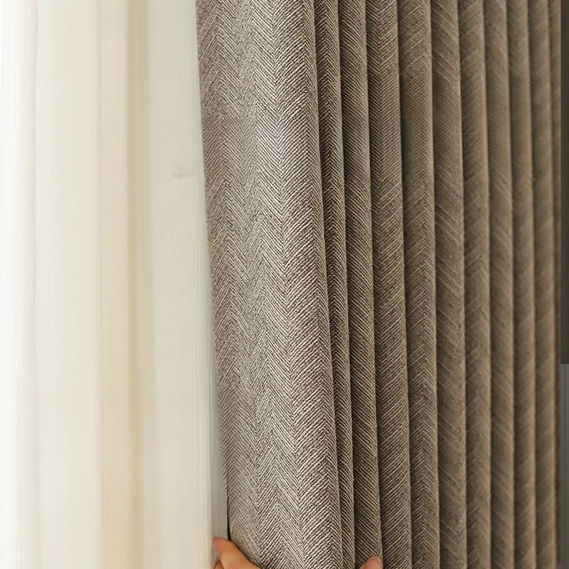 270cm Height Custom Made Thickened Solid Color Cotton Linen Curtain 70%-90% Blackout Curtains For Bedroom Living Room Blackout