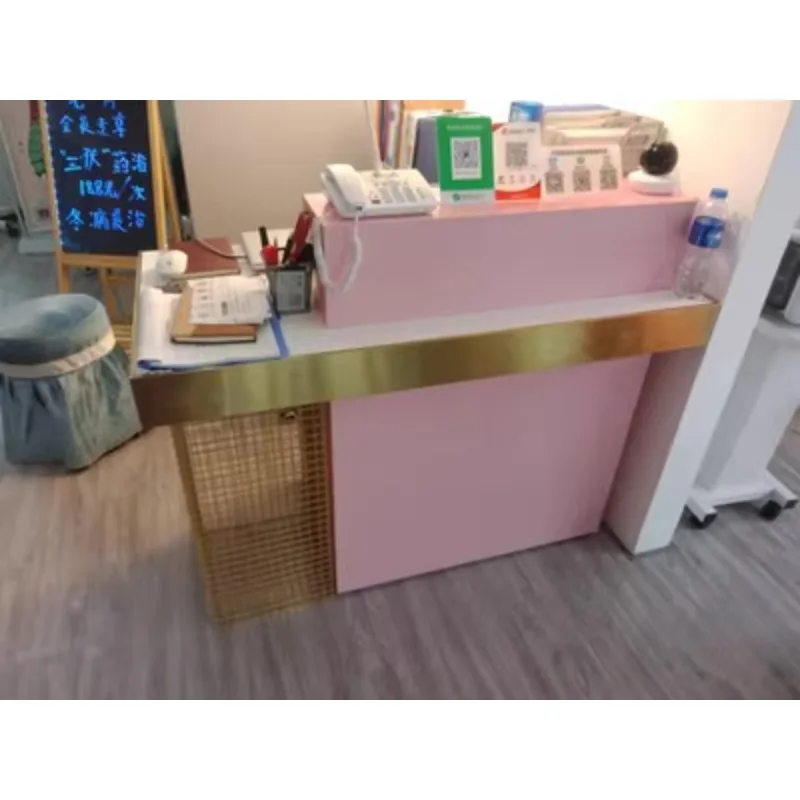 Counter commercial, store small simple beauty salon front desk reception desk