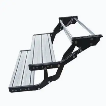 

Best Seller Passenger Side Aluminum Alloy Manual Folding Double Step For Motorhome Caravan Camper Trailer RV