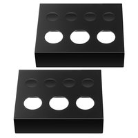 2Pcs Rectangular Iron Sheet Coloring Rack Stainless Steel Black Cup Holder Tattoo Ink Pen Storage Multihole Desk Organizer