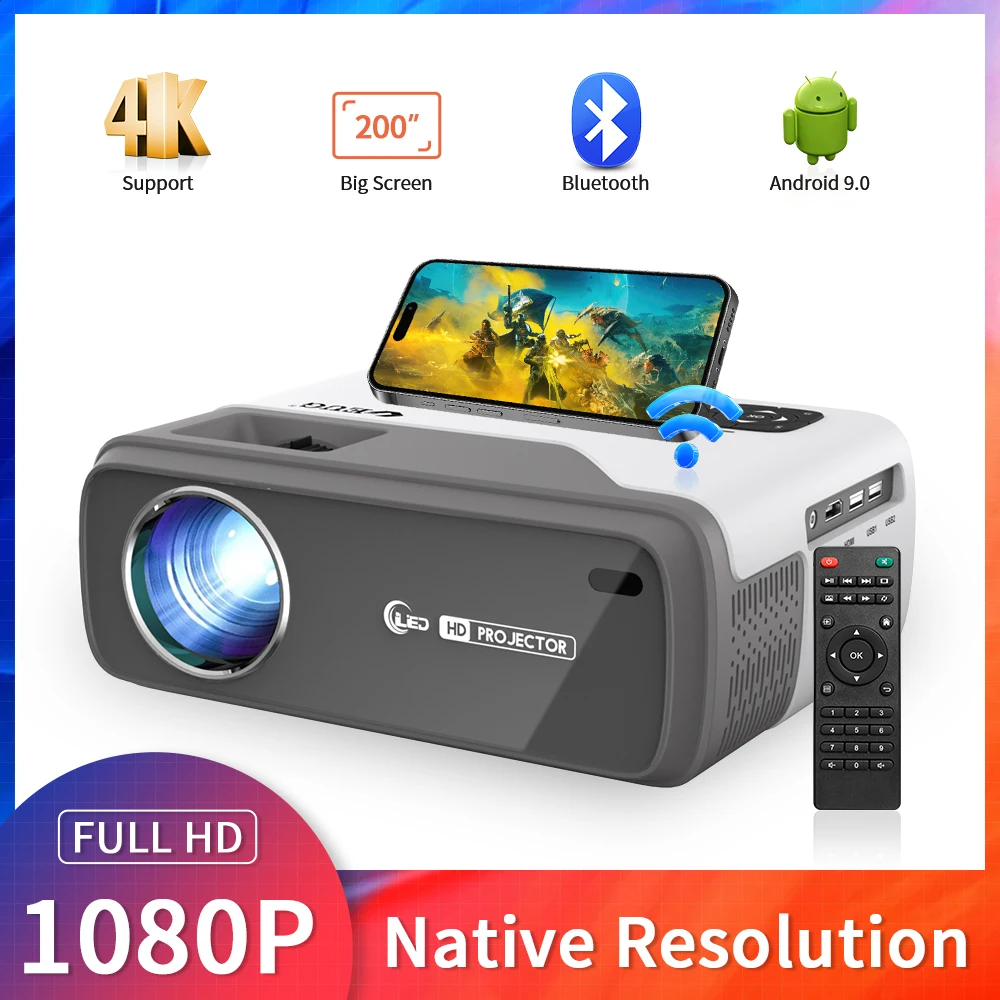 1080p Full HD Video Projector Portable Projector 4K WiFi Bluetooth Proyector Android Smart TV Data Show Home Theater проектор