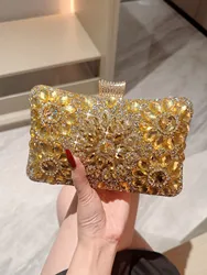 Choice Rhinestone Beaded Clutch Evening Bag Women Wedding Party Purse Evening Banquet Bag European Exquisite Bridal Purse para