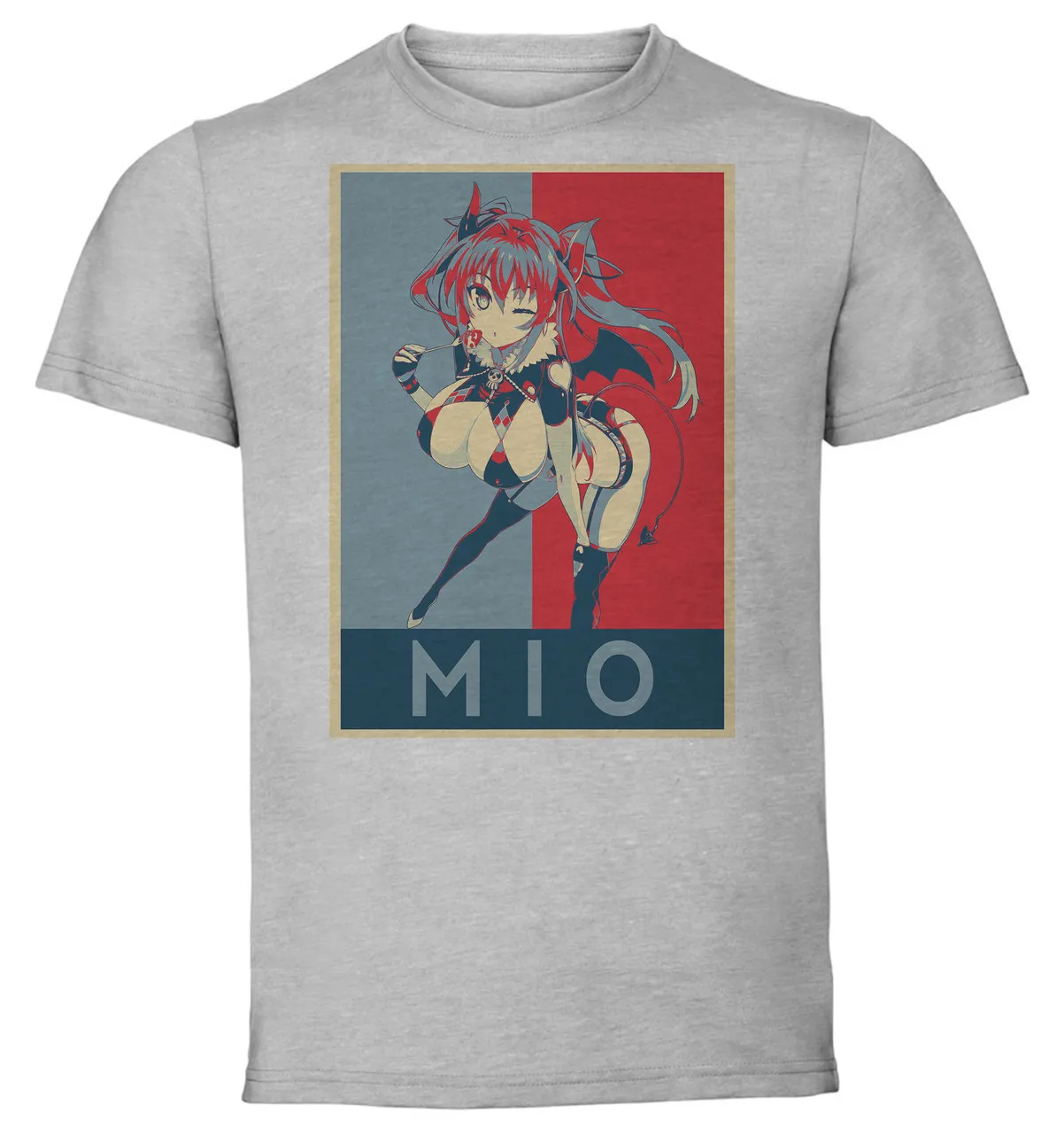 T-Shirt Unisex Grey Propaganda Shinmai maou no Sister Devil Mio Naruse