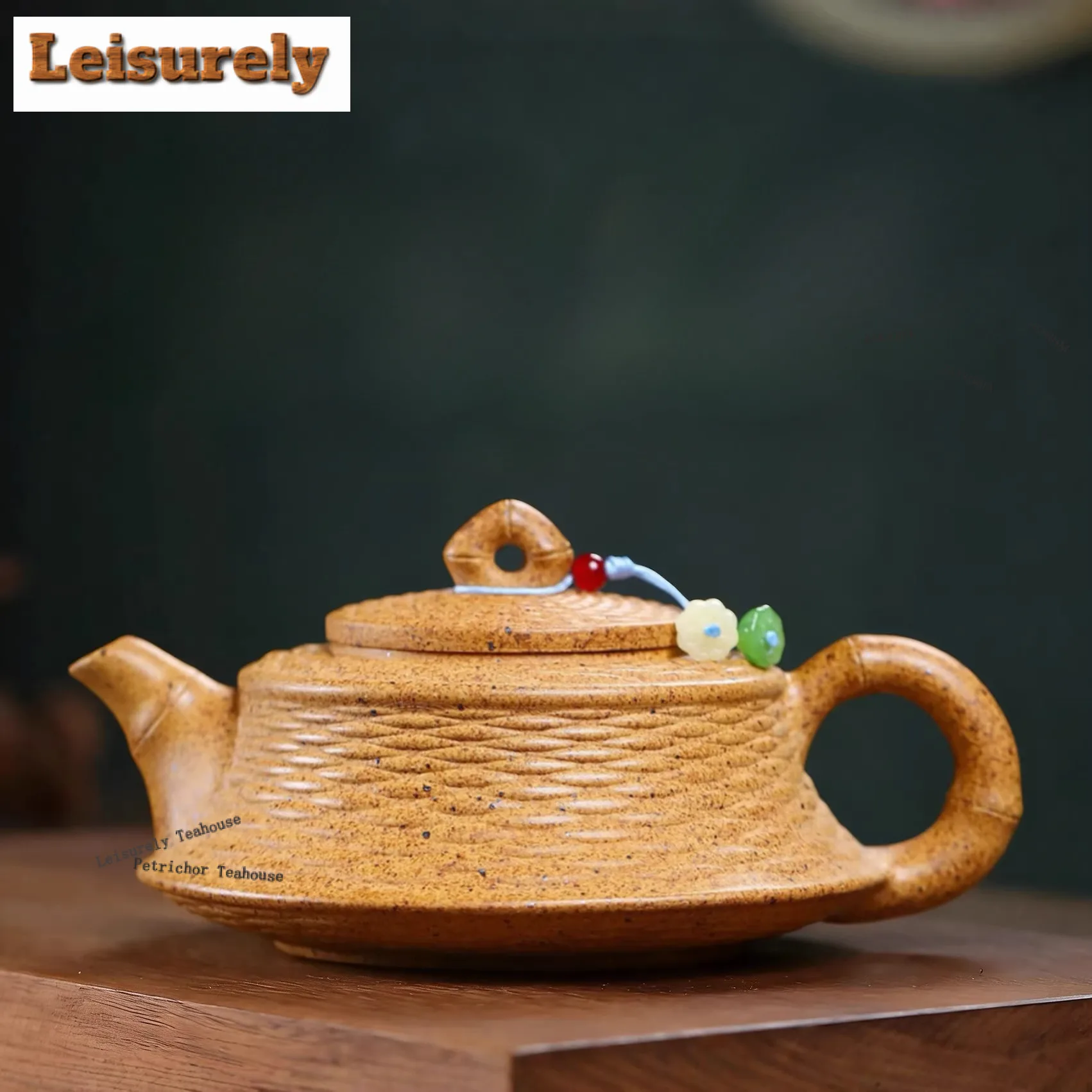 340ml Retro Yixing Purple Clay Teapots Handmade Weekly Disk Pot Raw Ore Dragon Bone Gold Sand Mud Kettle Zisha Teaset Decoration