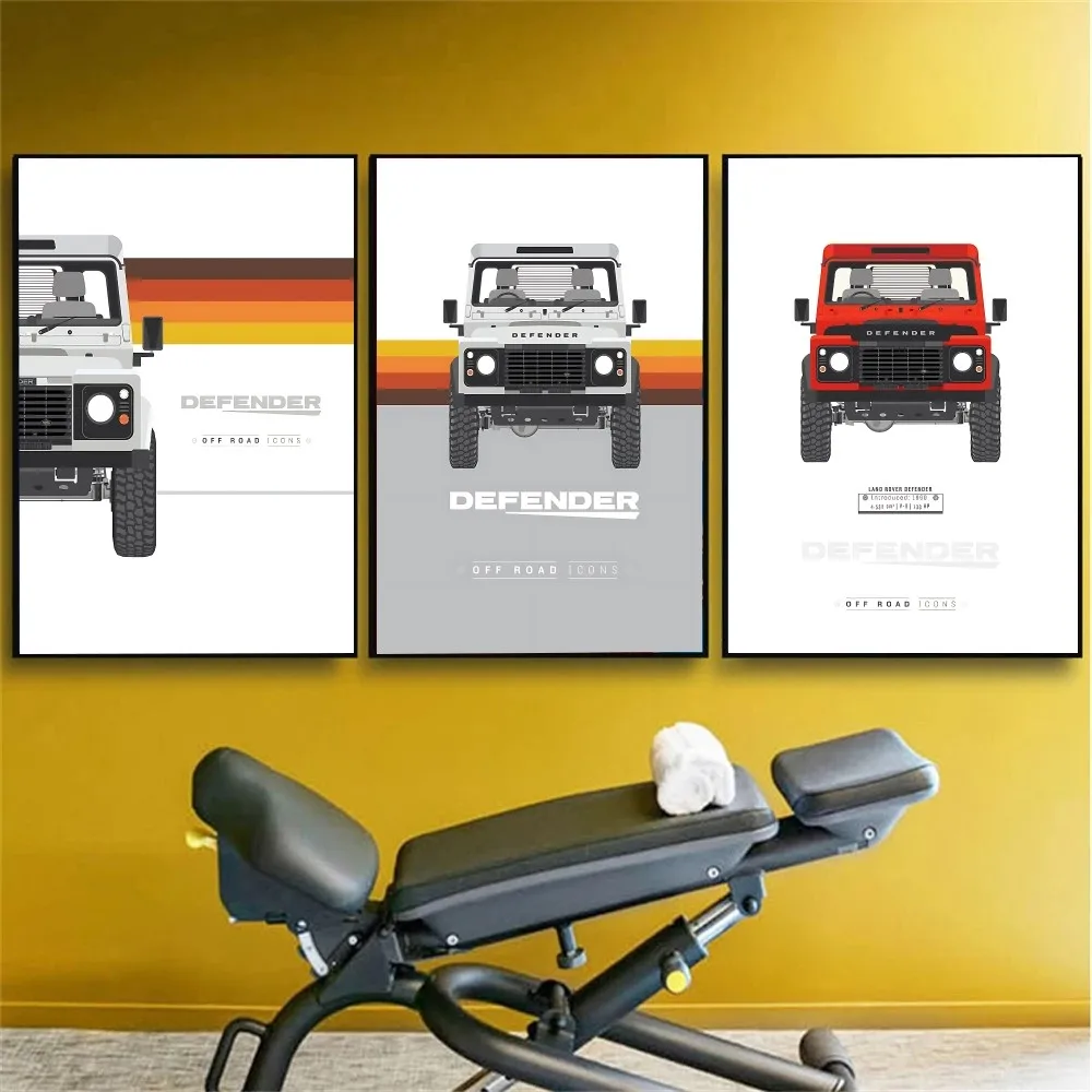 Land Rover Defender Blueprint Model Poster Kraft Club Bar Paper Vintage Poster Wall Art Painting Bedroom Study Stickers