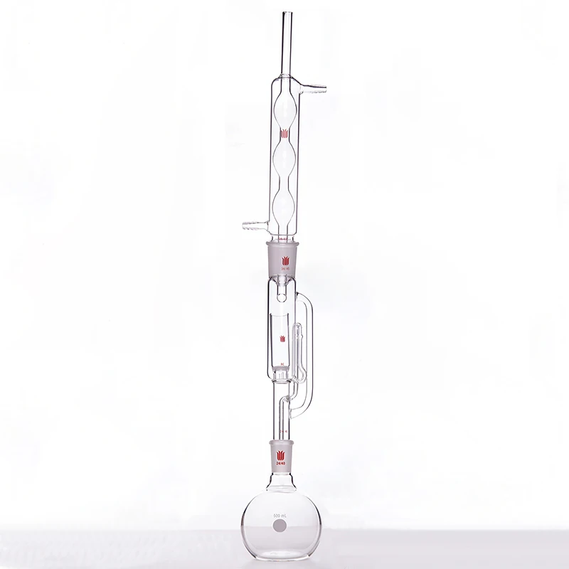 SYNTHWARE A complete set of soxhlet fat extractor, Extraction sleeve+spherical condenser+fat extraction tube+flat bottomed flask