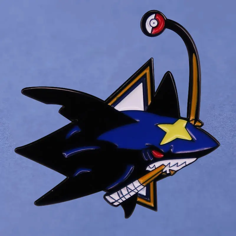 Alfileres de solapa de Anime para mujer, broche esmaltado de Pokémon, San José, tiburones, mochila, Jeans, joyería de moda, regalos, insignias de dibujos animados de tiburón Kawaii