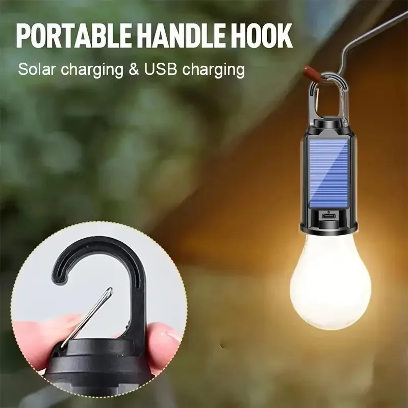 Solar USB Charging Decorative Light, Portable Camping Hanging Light For Outdoor Emergency Lighting, Hands-Free